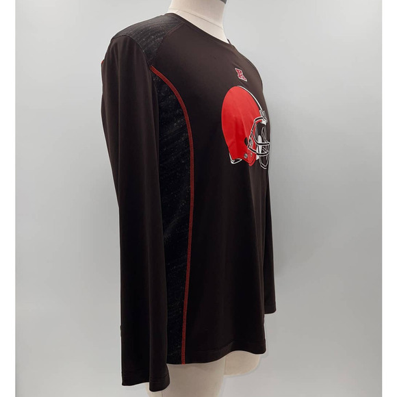 NFL Cleveland Browns Brown Long Sleeve TX3 Cool Athletic Top- L - Picture 10 of 11